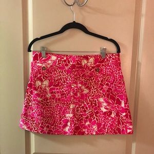 Lilly Pulitzer A-line floral corduroy mini skirt 6